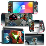 Kit De Autocollants Skin Decal Pour Commutateur Oled Ns Console De Jeu Oled Metroid Metroid Dread, T1tn-Nsoled-0088