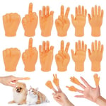 Aolso Marionnettes à Doigts,Tiny Hands Petites Mains Set,12Pcs Petites Ensemble de Marionnettes à Doigt, Mini Doigts Amusants en Caoutchouc pour Fête de Jeu Magique pour Animaux de Compagnie