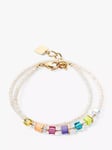 COEUR DE LION Swarovski Crystal Bead Bracelet, Gold/Multi