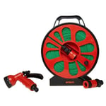 Flat Expandable Hose On Reel - 50ft Home Garden Water Sprayer Patio Am-tech