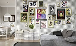 Komar 025-DVD4 Disney Mickey Art Collection Papier peint photo intissé 4 panneaux avec colle Multicolore 400 x 250 cm