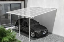 Pergola/Carport adossé 12m² KLEO 4x3m aluminium blanc