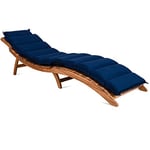 Deuba Coussin pour Chaise Longue rembourré Bleu 7cm d'épaisseur avec lanières Coussin pour transat Bain de Soleil