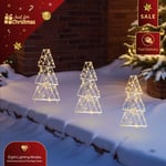 Christmas Garden Stake Lights 3D Wire 120 LED Decoration Lights 8 Modes Set of 3