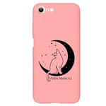 Coque rose Iphone 7 8 et SE 2020 et 2022 chat lune