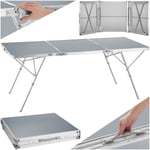 tectake Campingbord i aluminium Jumbo med bärhandtag 180x70x70cm - silver