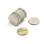 FIRST4MAGNETS F2015NA-10 Adhesive 20mm Dia x 1.5mm N42 Neodymium Magnet-2kg Pull (North) (Pack of 10)