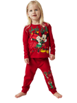 NAME IT Kids' Christmas Mickey & Minnie Mouse Pyjama Set, Jester Red