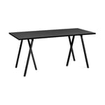 HAY Loop Stand incl. support ruokapöytä 77,5x160 cm Black-black linoleum-black ash