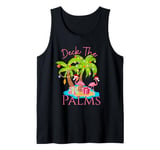 Deck The Palms Trees Christmas Lights Flamingos Coastal Tank Top