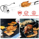 Vingo - bbq Tourne Broche en Acier Inoxydable 117CM Set de Broche à Griller, électrique Automatique Rotatif, avec Moteur 220-240V