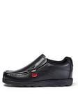 Kickers Boys Fragma Slip-On School Shoes - Black, Black, Size 6 Older