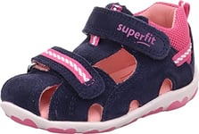 Superfit Girl's Fanni Closed Toe Sandals, Blau/ROSA 8000, 1 UK Child