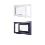 Fenetre PVC - LxH 800x500 mm - Triple vitrage - Blanc intérieur - Anthracite extérieur - Ferrage Gauche