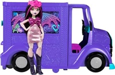 Monster High Draculaura Doll and Playset, Fangtastic Rockin’ Food Truck with Pullout Stage Transformation and 13+ Food and Music Themed Accessories, HXH83