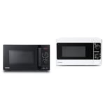 Toshiba 800w 20L Microwave Oven with 8 Auto Menus, 5 Power Levels, Mute Function, and LED Cavity Light - Black - MW2-AM20PF & 800w 20L Microwave Oven with Function Defrost and 5 Power Levels