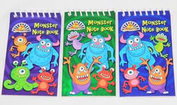 Monster Notebooks Mini Spiral book for Kids Gift, Present, Party - 3 Pack