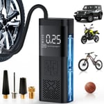 Gonfleur de pneu Compresseur d'air portable 150PSI 6000mAh Gonfleur de pneu puissant, vitesse de gonflage 2X plus rapide avec écran LCD pour pièces