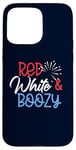 Coque pour iPhone 15 Pro Max Red White & BOOZY Funny Drinking America 4 juillet USA Meme