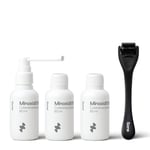 Sons Minoxidil 5% Cutaneous Solution and Dermaroller - Hair Regrowth & Thickening - For Hair Loss & Thinning in Men - Stimulates Collagen and Reactivates Shrunken Follicles - Roller and 3 Month Supply