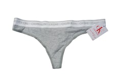 Calvin Klein Women's CK ONE Modern Cotton Stretch Thong, Grey Heather. L UK