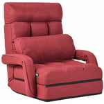 Fauteuil Convertible, Chauffeuse Convertible 1 Place en Tissu Gris avec Oreiller,5 Positions Disponibles Rouge - Costway