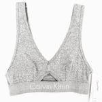 CALVIN KLEIN Bralette | Grey Keyhole Sports Bra | Comfy Gym Top | Size Small