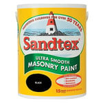 Sandtex 5Ltr Ultra Smooth Black Masonry Paint (17619)