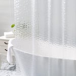 Rideau de Douche 180x200 cm avec Aimant en Bas, Rideau Salle de Bain Semi-Transparent Imperméable Anti-moisissure avec Motif 3D