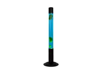 FISURA - Lampe à lave XXL verte. Grande lampe à lave avec base noire, liquide bleu et lave verte. Lampadaire 20x20x75 cm.
