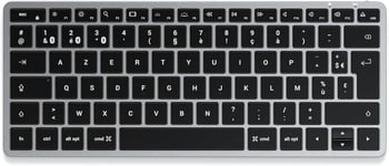 Clavier sans Fil Bluetooth Slim X1 - Touches Lumineuses et Synchronisation Multi-Appareils - Macbook Pro/Air M2/M1, iPad Pro/Air M2/M1, Mac Mini M2, iMac M1 (Gris Sidéral, Français FR AZERTY)