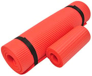 BalanceFrom Everyday Essentials Tapis de yoga extra épais haute densité anti-déchirure avec genouillère et sangle de transport, rouge 1,27 cm