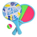 BLUE SKY - 2 Raquettes De Plage Scratch Double Face - Scratch Ball - Jeu de Raquette - 040714A - Vert - Velcro - 33 cm x 19 cm - Jouet Enfant Adulte - Jeu de Plein Air - À Partir de 3 Ans