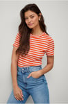 Saint Tropez - Topp Astasz SS Stripe T-shirt - Orange