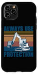 Coque pour iPhone 11 Pro Ouvrier du bâtiment Pilote d'excavatrice de chantier