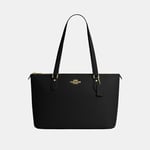 Coach Womens Crossgrain Leather New Gallery Tote Bag - Black - One Size