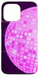 Coque pour iPhone 13 Pro Max Disco Ball 70s 80s Retro Pink Disco Ball