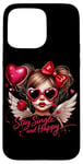 Coque pour iPhone 15 Pro Max Ailes d'ange « Stay Single And Happy Heart »