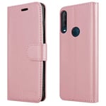 iCatchy For Alcatel 1S / 3L 2020 Case Leather Wallet Book Flip Folio Stand View Cover compatible for Alcatel 1S / 3L 2020 Phone Case (Rose Gold)