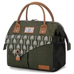 Lekesky Sac Isotherme Repas Femme 11 L Lunch Bag Glaciere Souple Isotherme,Sac Repas Portable Multi-usages Polyfonctionnel et étanche, Lunch Box pour Étudian/Bureau/Pique-vert armée