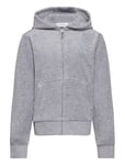 Diamante Velour Zip Thru Hoodie Tops Sweat-shirts & Hoodies Hoodies Grey Juicy Couture