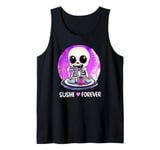 Kawaii Pastel Goth Skeleton Eating Sushi Forever Funny Tank Top