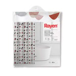 Rayen | Bath Curtains | Shower or Bath Curtain | Waterproof | PVA | Translucent | PVC Rings | Includes 12 Hooks | 180 x 200 cm | White with Colourful Cycles