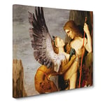 Oedipus And The Sphynx by Gustave Moreau Classic Painting Canvas Wall Art Print Ready to Hang, Framed Picture for Living Room Bedroom Home Office Décor, 14x14 Inch (35x35 cm)