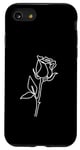 Coque pour iPhone SE (2020) / 7 / 8 Rose Fleur Abstraite Dessin Minimaliste one Line Art