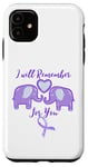 Coque pour iPhone 11 Alzheimer awareness Purple Elephant Dementia Alzheimer