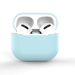 Coque de Protection en Silicone pour AirPods 3 - pour AirPods 3 - avec LED Avant Visible - Chargement sans Fil - Compatible avec Les AirPods 3 2021 (sans Mousqueton, Bleu Azur)