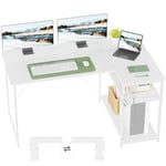 TRIUMPHKEY Bureau d'angle 140×80×75cm Table de Bureau,Bureau Ordinateur,Interchangeable Gauche-Droite,Blanc