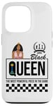 Coque pour iPhone 13 Pro Black Queen The Most Powerful Piece Jeu d'échecs Melanin Women