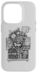 Coque pour iPhone 14 Pro Horloge de course à pied en hickory style steampunk, souris